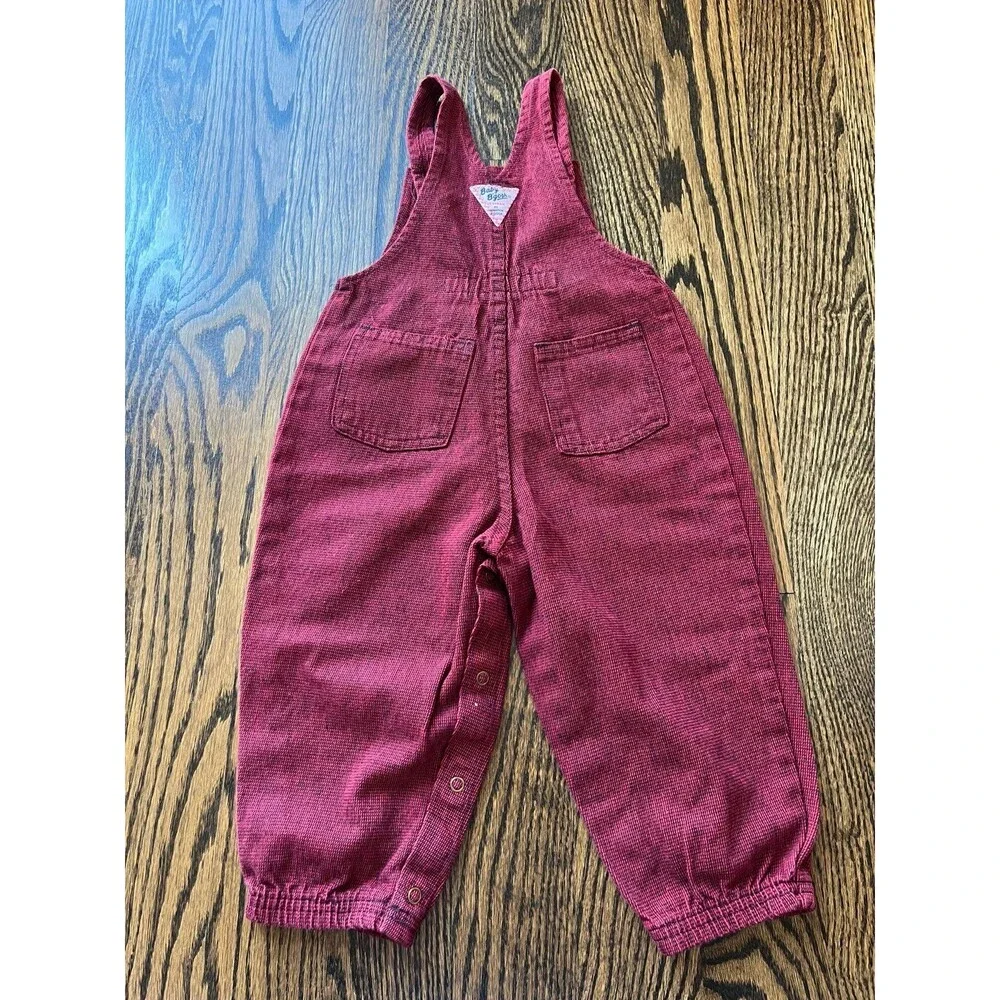 Vintage OshKosh B'Gosh Vestbak Overalls Jumper - Red/Black Grid (24M)